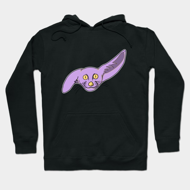 cute purple fannec fox face Hoodie by dwalikur